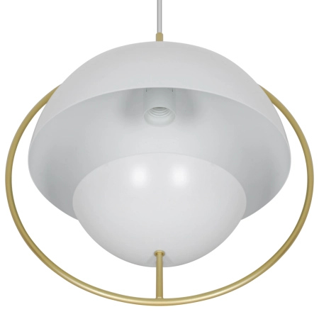 Lampa wisząca  z mosiężnym pierścieniem i białym metalowym kloszem Tavia NO2412353001 - Nordlux